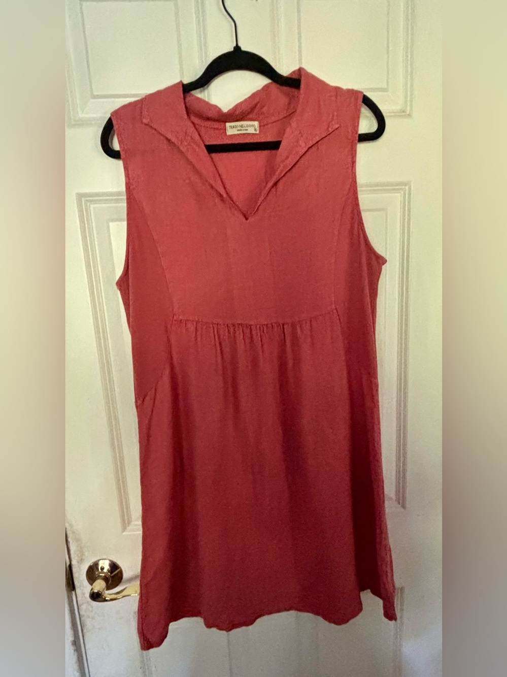 Terzo Millennio Made in Italy 100% Linen Dress XL Coral Terracotta GUC